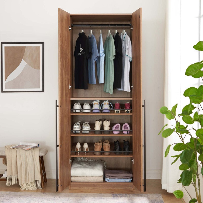 Modern beech finish wardrobe