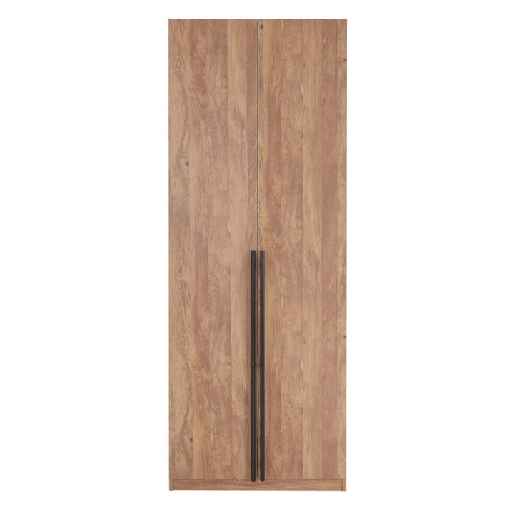 Premium 2-door wardrobe in beech with black long handles