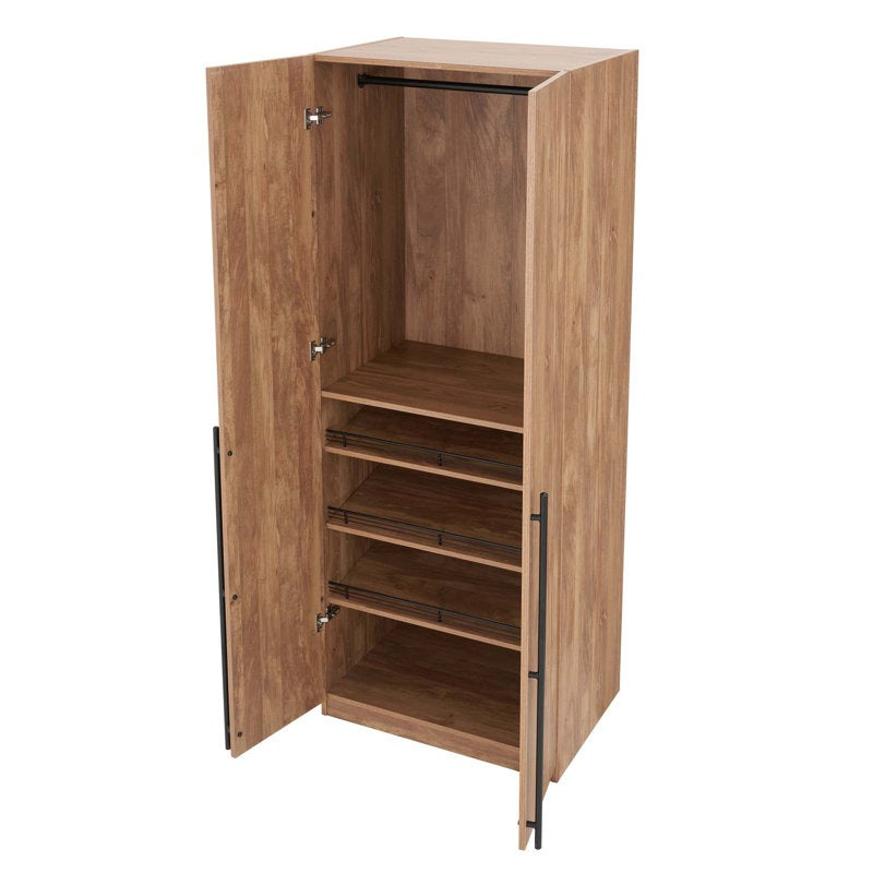 2-door wardrobe in matte beech finish