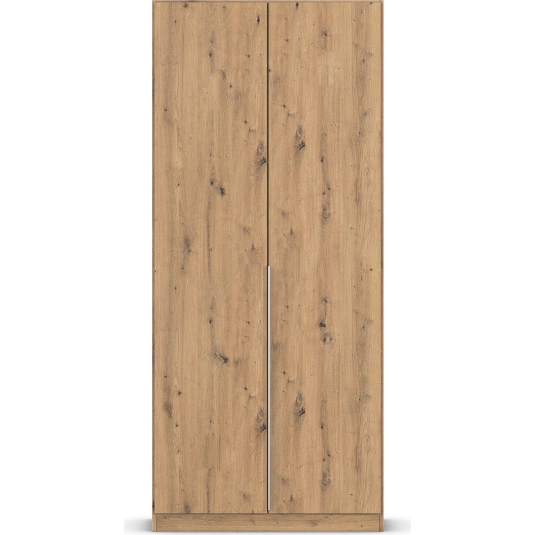 Stylish 2-door wardrobe in beech with integrated handle for premium look