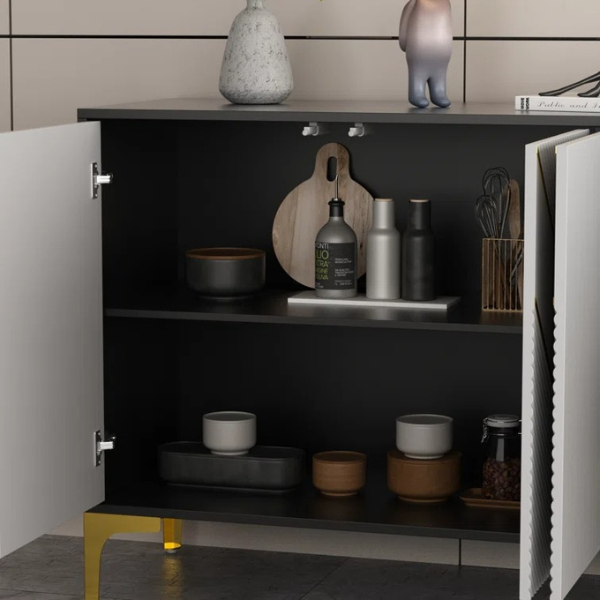 Modern sideboard cabinet with openable shutter for storage