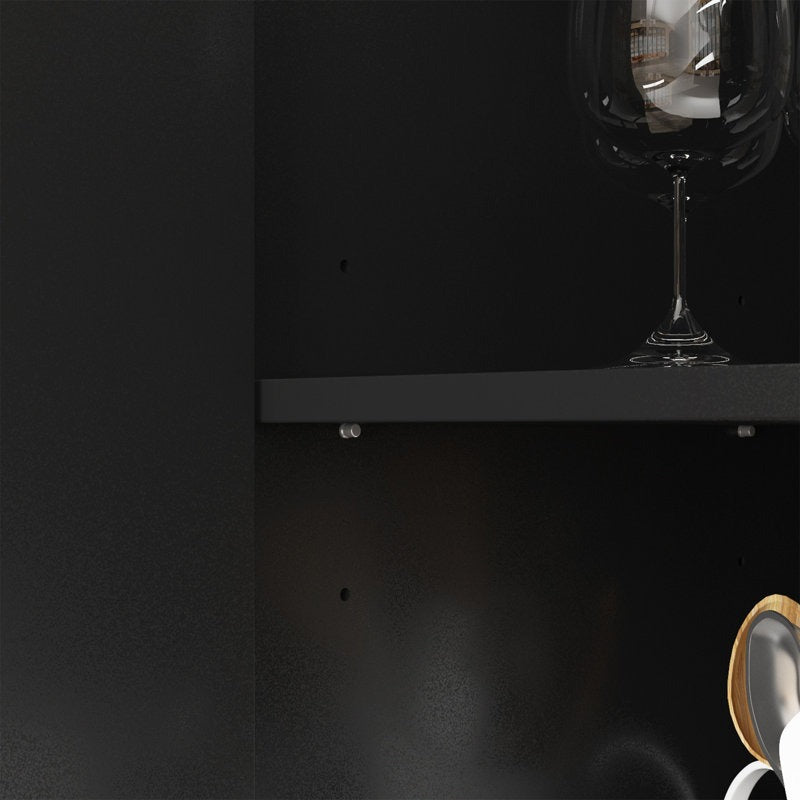 Internal storage of black cabinet
