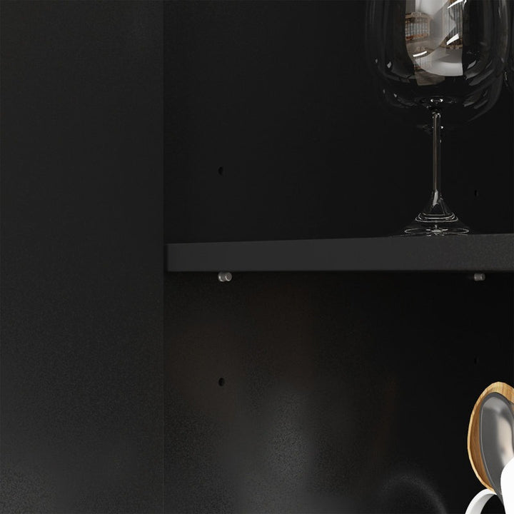 Internal storage of black cabinet