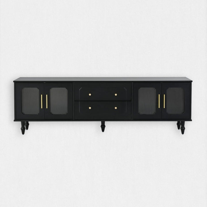 Modern black TV stand with premium finish