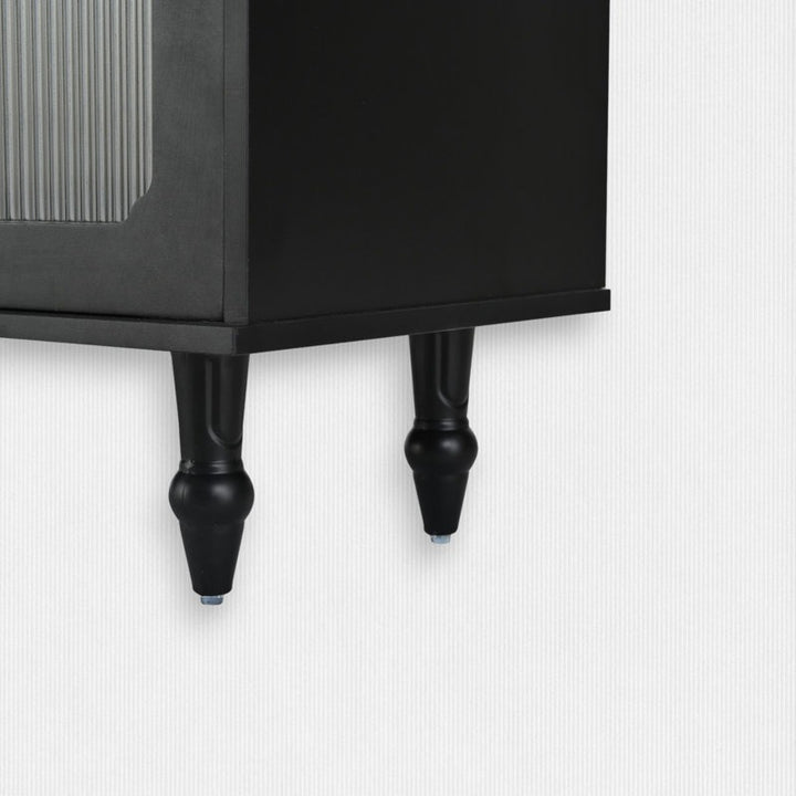 Stylish black tv stand with modern legs