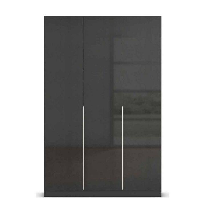 Modern black gloss wardrobe design on a white background