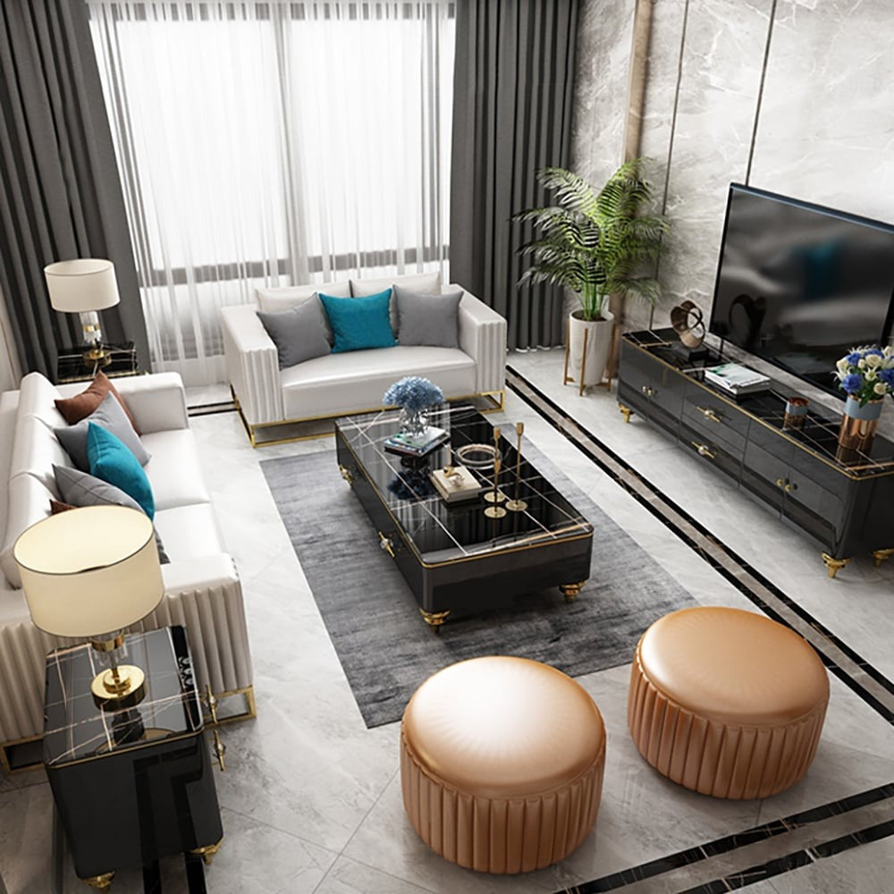 Modern center table with marble top