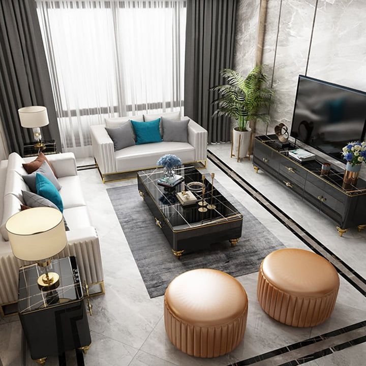 Modern center table with marble top