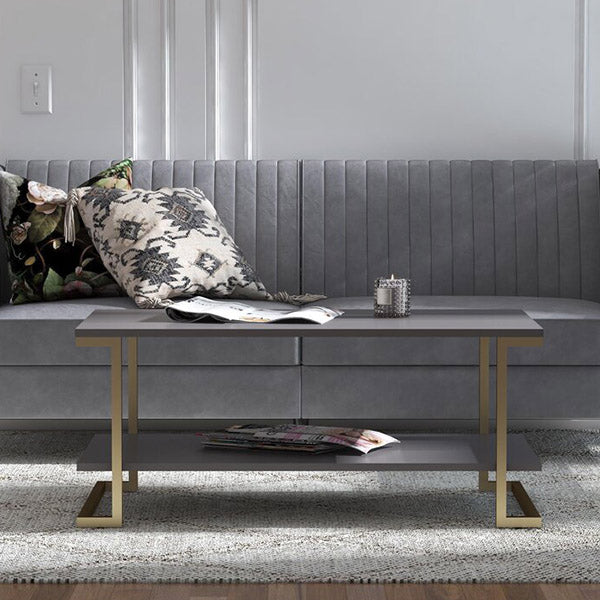 rectangular black coffee table