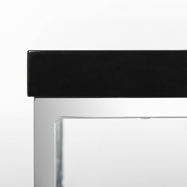 smooth corner of black coffee table