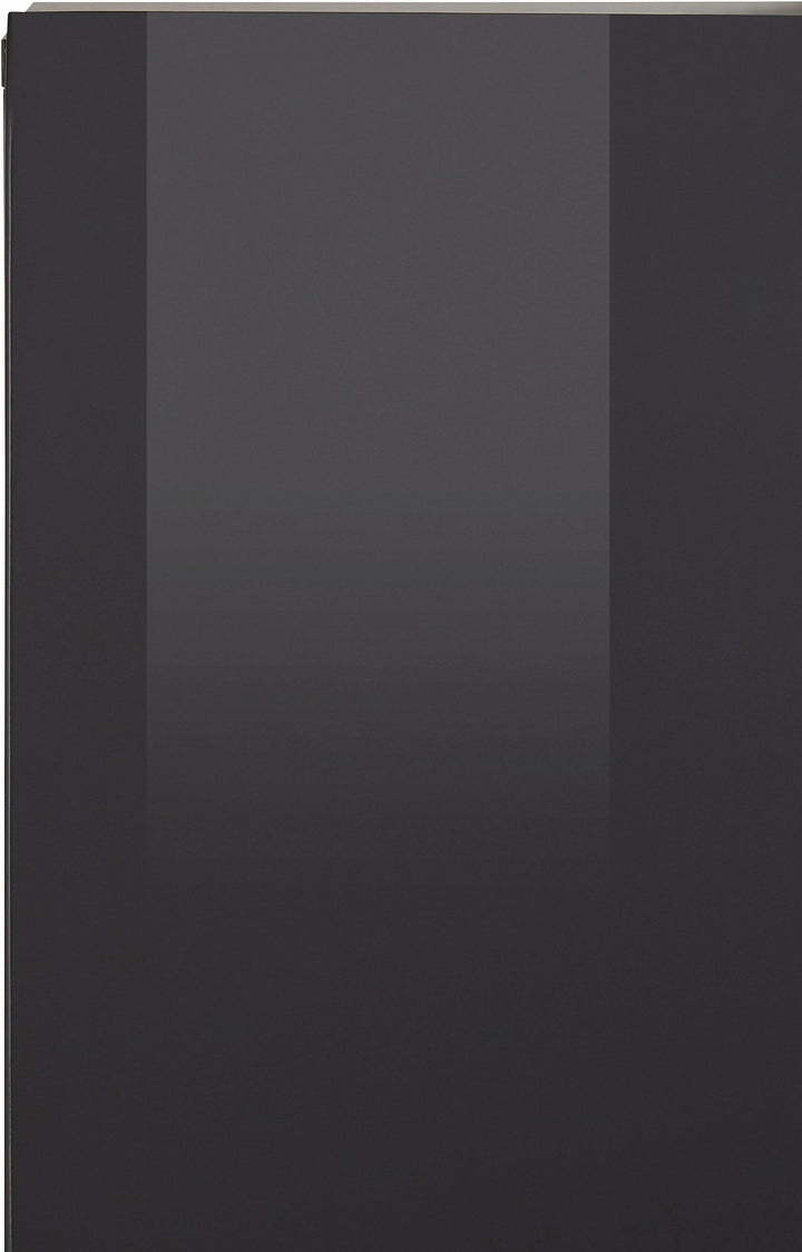 side view of black tv unit 