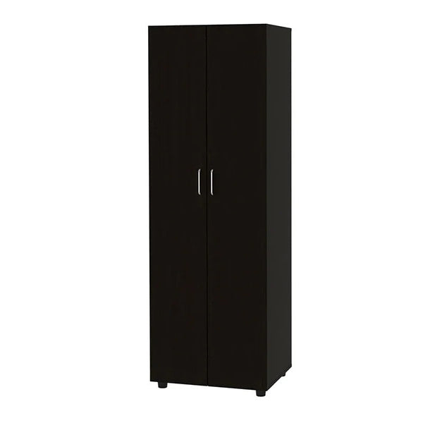 Premium black wardrobe with 2 sturdy silver handles