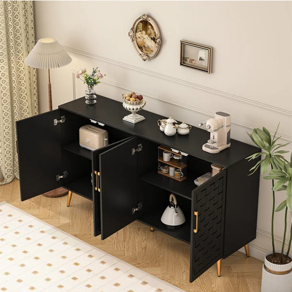 Black sideboard cabinet for spacious storage