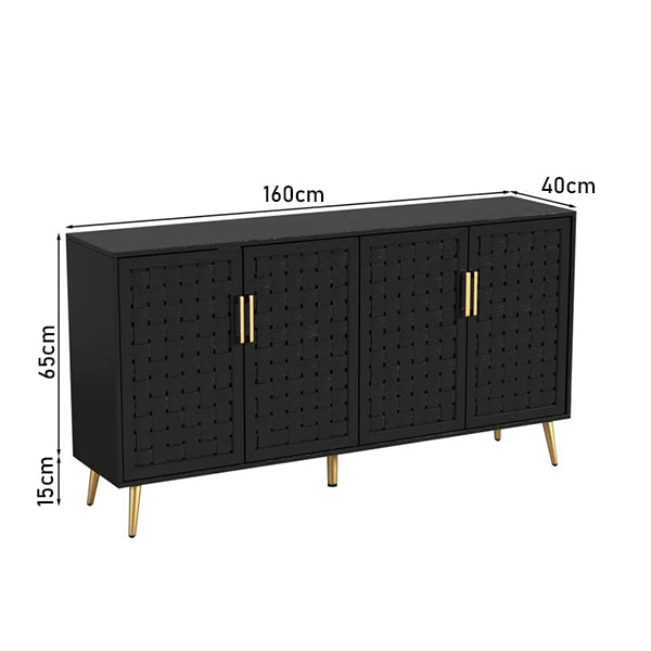 Dimension of black sideboard with gold legs