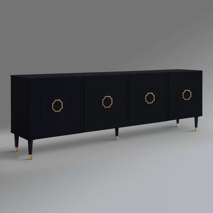 Premium black buffet table perfect for dining and kitchen