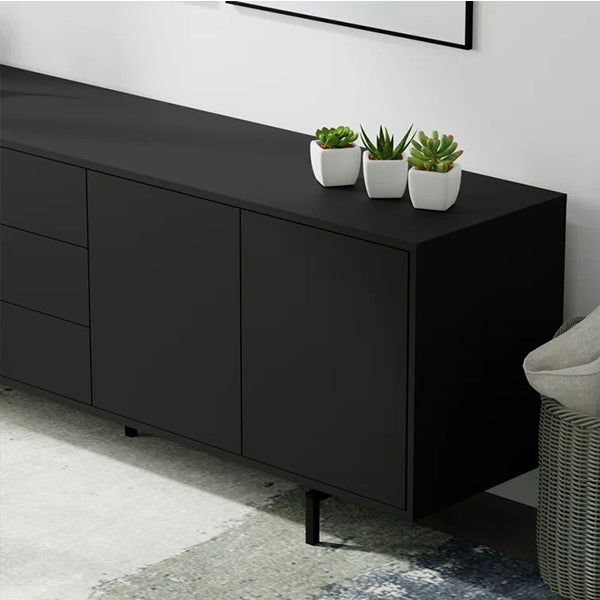 Black pu paint sideboard crafted from high quality mdf