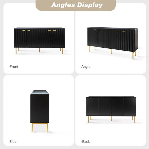 Premium black cabinet with various angle display