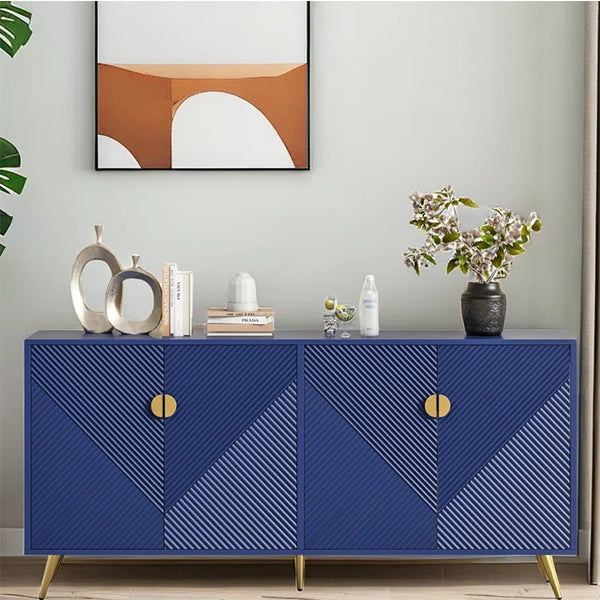 Luxury blue sideboard with gold accent