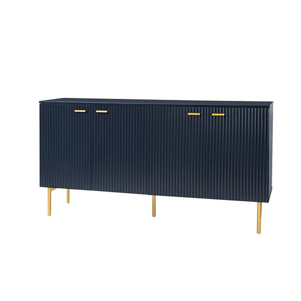 Modern navy blue sideboard with adjustable legs
