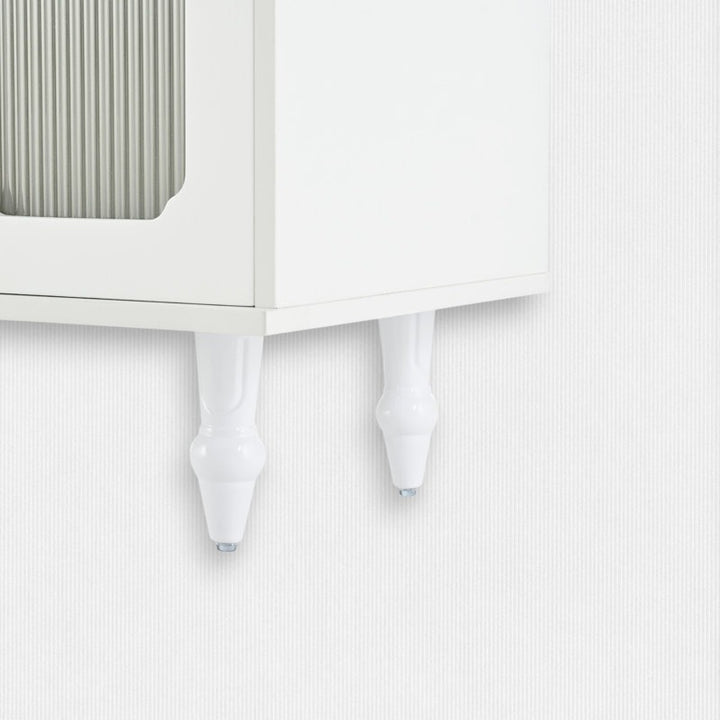 Durable and sturdy legs of white tv stand