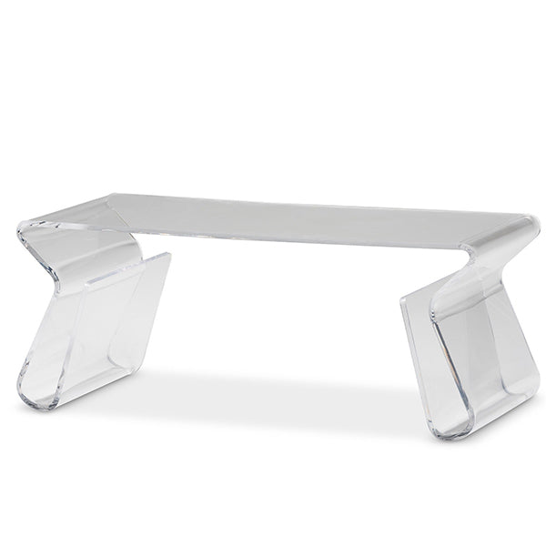 clear coffee table in white background
