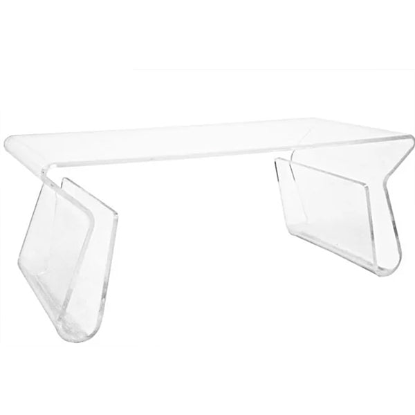 clear acrylic coffee table in white background