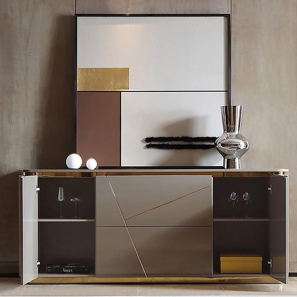 Neat internal compartments ideal for storing dinnerware, books, or household essentials.