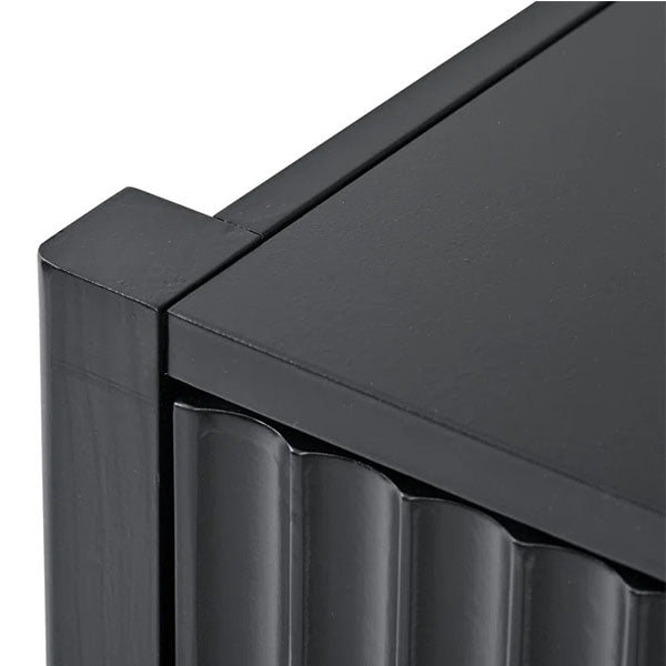 premium black sideboard cabinet with round corners