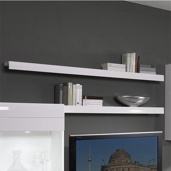 white wall tv shelf for storage