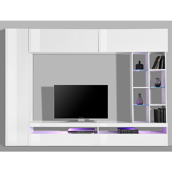 white matte tv unit set crafted from high-quality pre laminated board