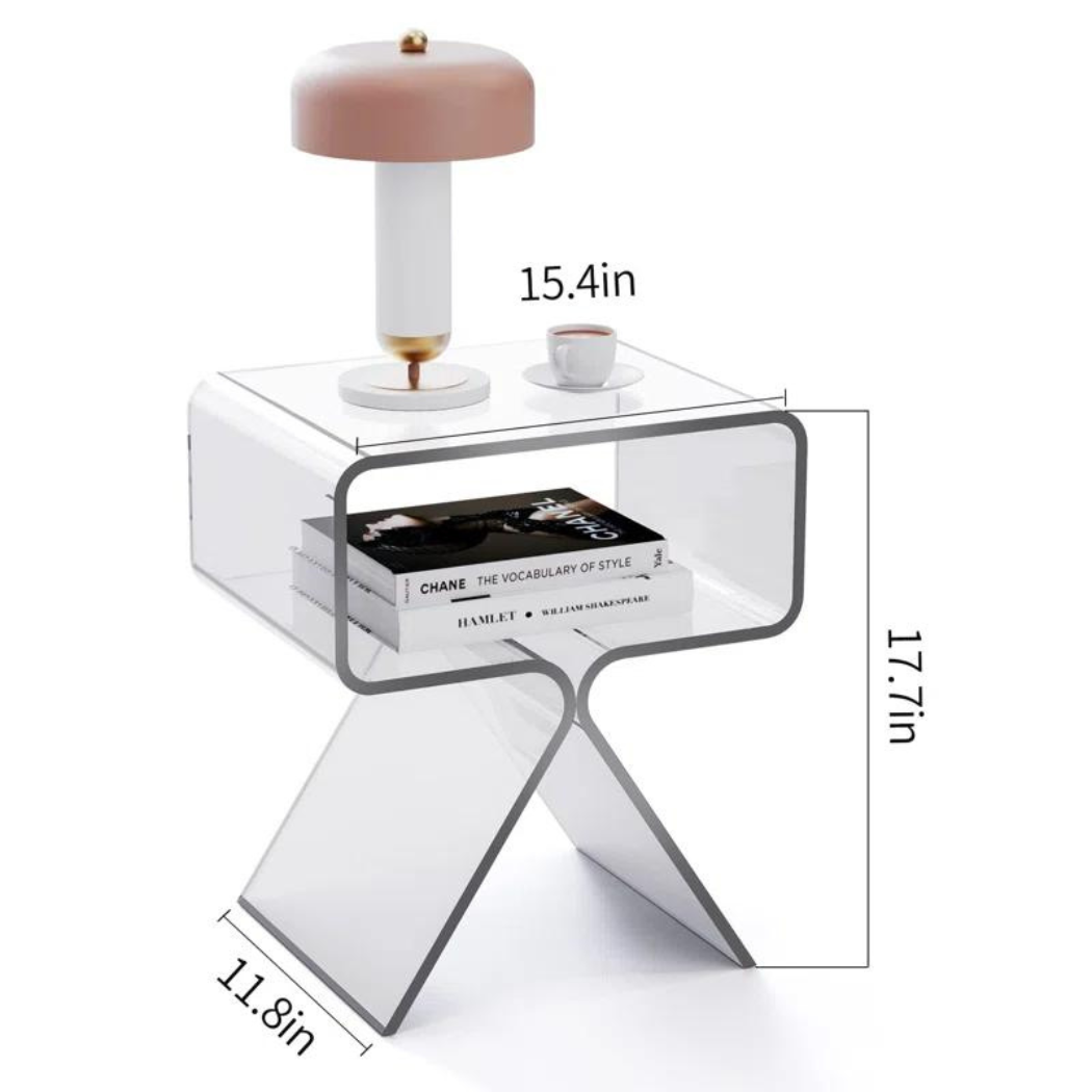 dimension of acrylic clear table