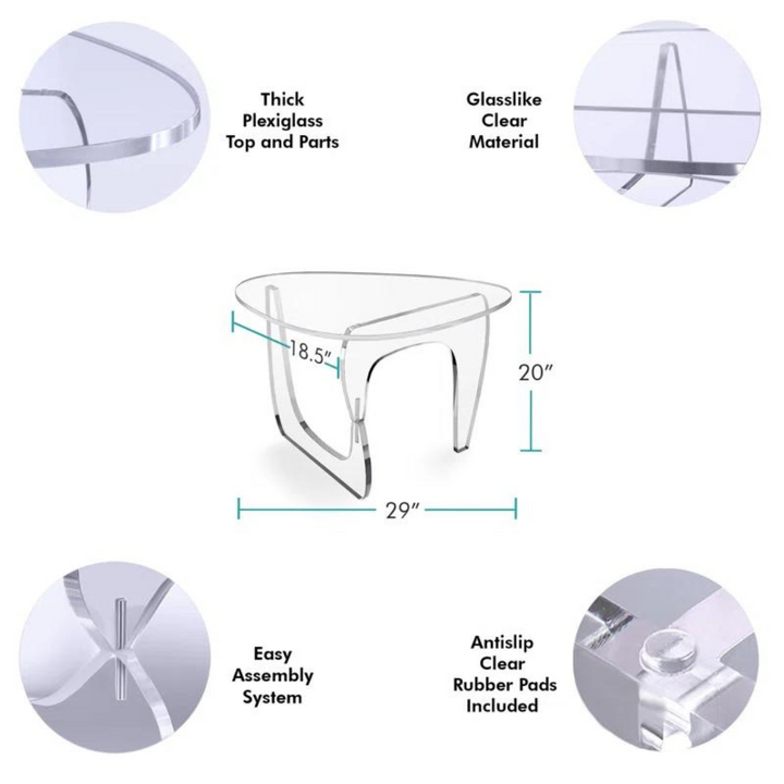 Features and dimensions of modern aurora end table
