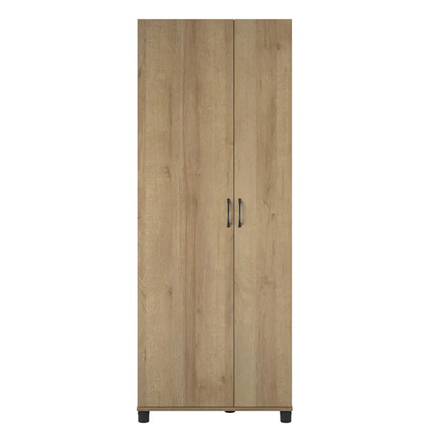 modern beige 2-door wardrobe on a white background