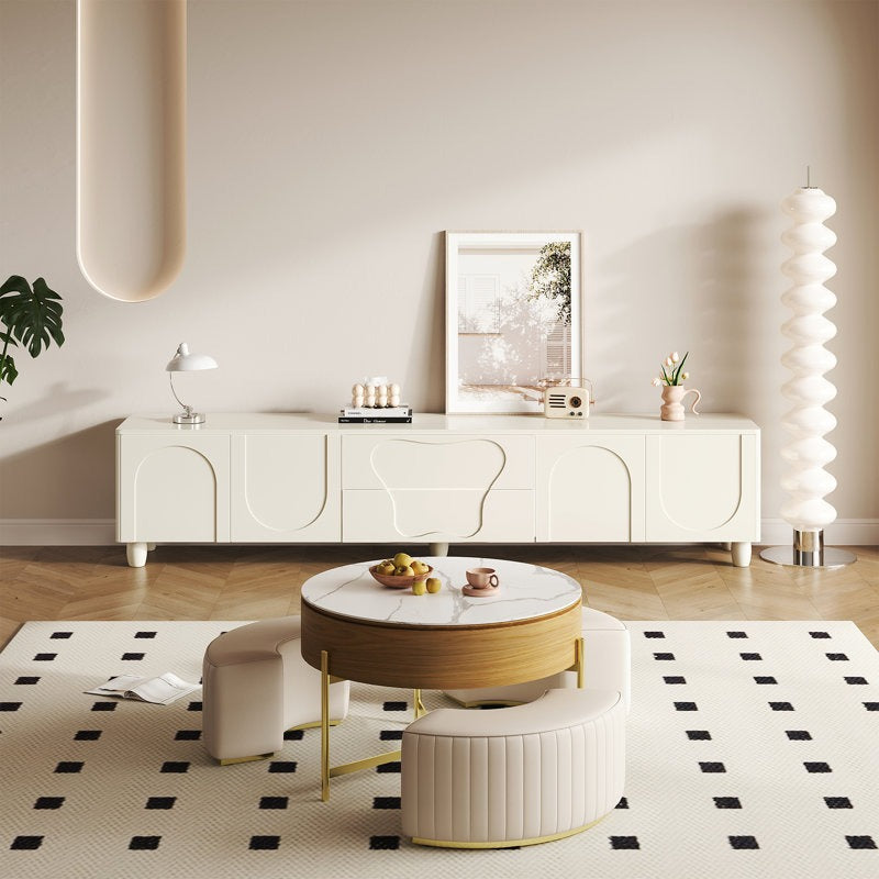 Dizi White TV Stand with Premium White Finish