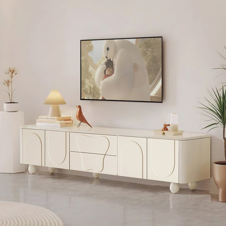 premium mdf tv stand in white colour