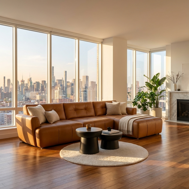 Ego L-Shape Sofa | Tan | Right Facing