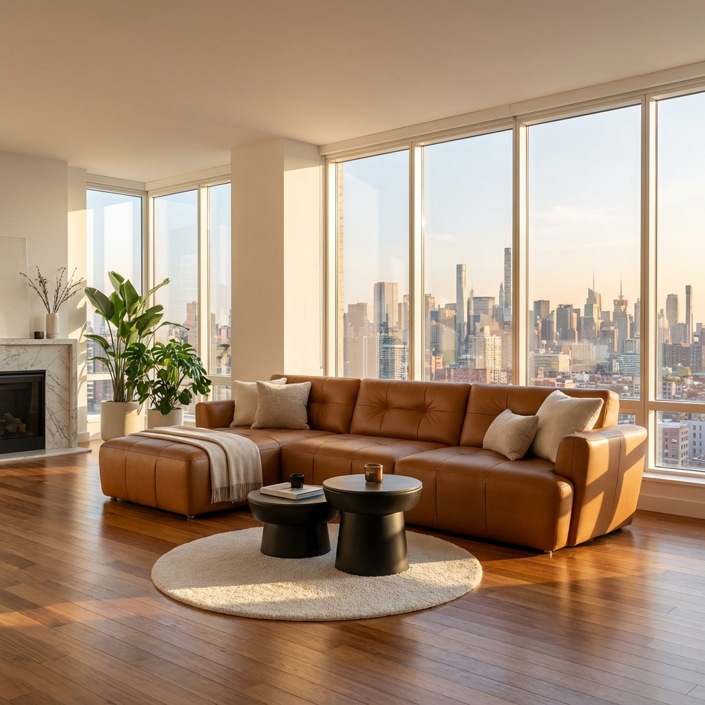 Ego L-Shape Sofa | Tan | Left Facing