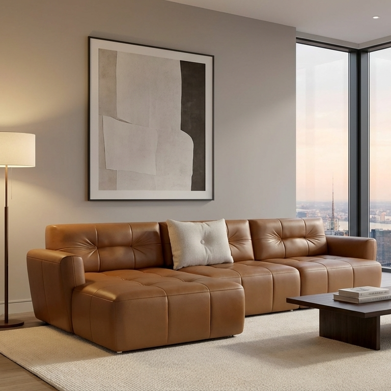 Ego L-Shape Sofa | Tan | Left Facing