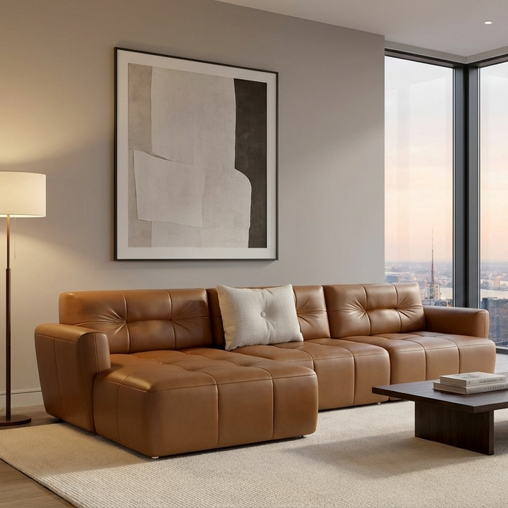 Ego L-Shape Sofa | Tan | Left Facing