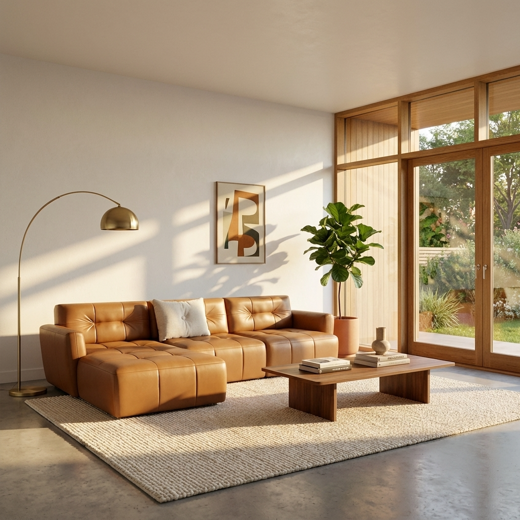 Ego L-Shape Sofa | Tan | Left Facing