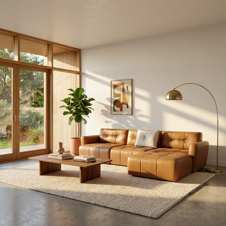 Ego L-Shape Sofa | Tan | Right Facing