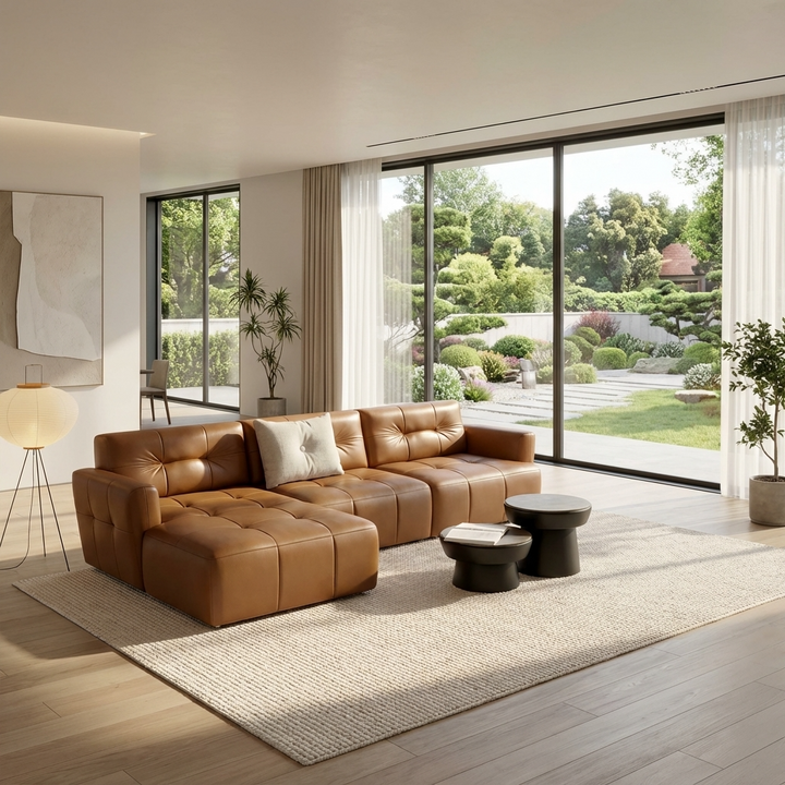 Ego L-Shape Sofa | Tan | Left Facing