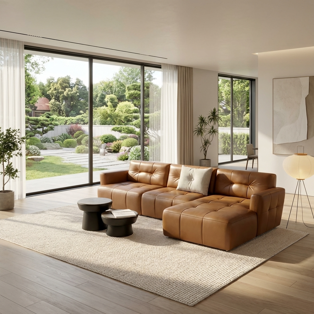 Ego L-Shape Sofa | Tan | Right Facing