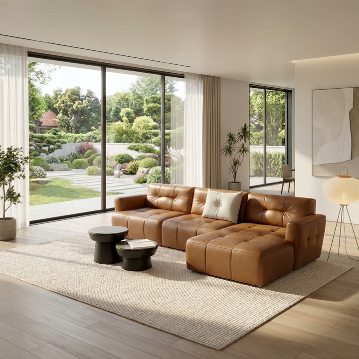 Ego L-Shape Sofa | Tan | Right Facing