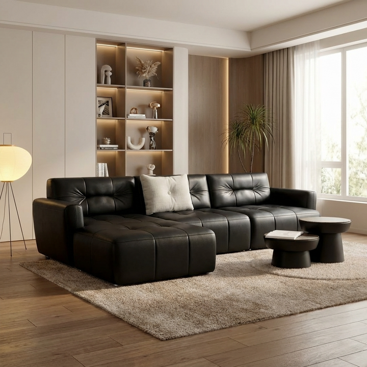 Ego L-Shape Sofa | Black | Left Facing