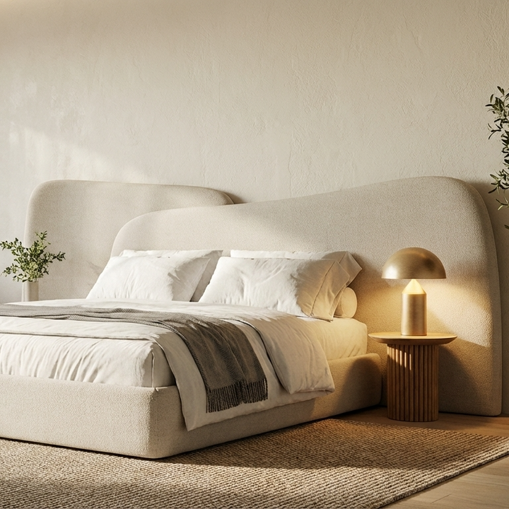 Orri Bed  Without Storage | King Size | Beige Fabric