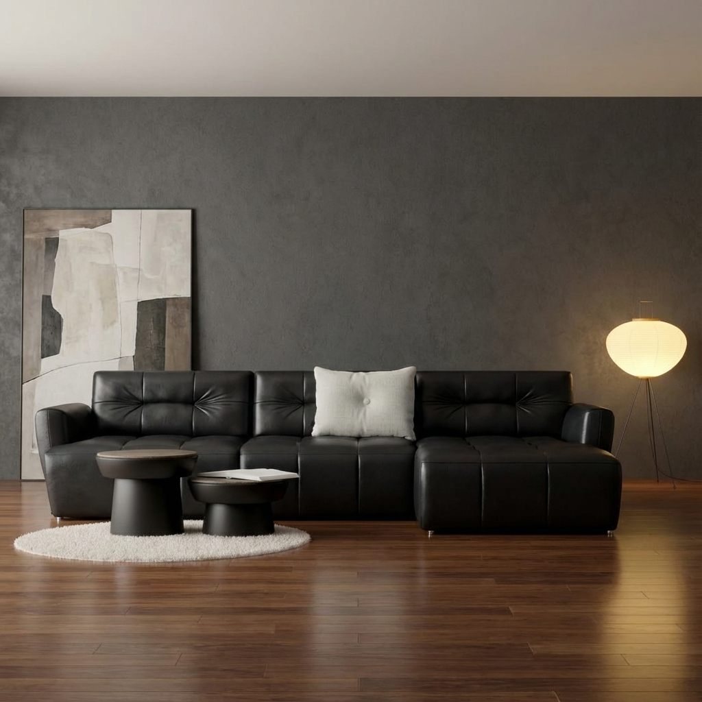 Ego L-Shape Sofa | Black | Right Facing