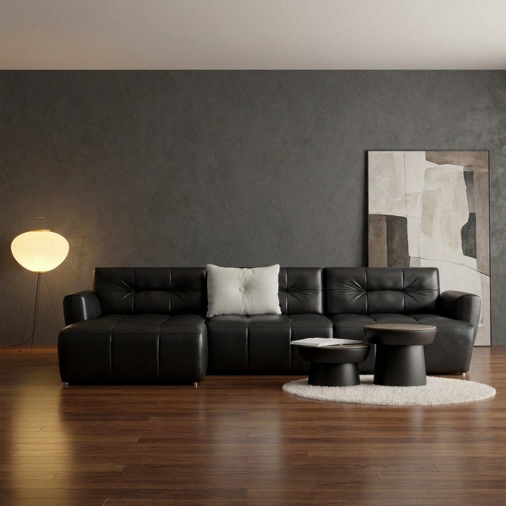 Ego L-Shape Sofa | Black | Left Facing