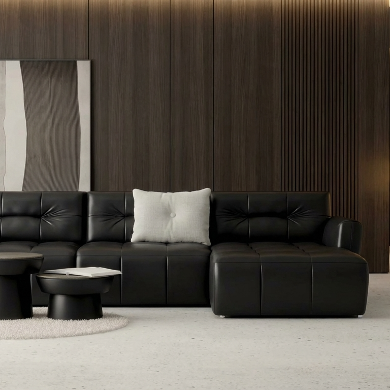 Ego L-Shape Sofa | Black | Right Facing