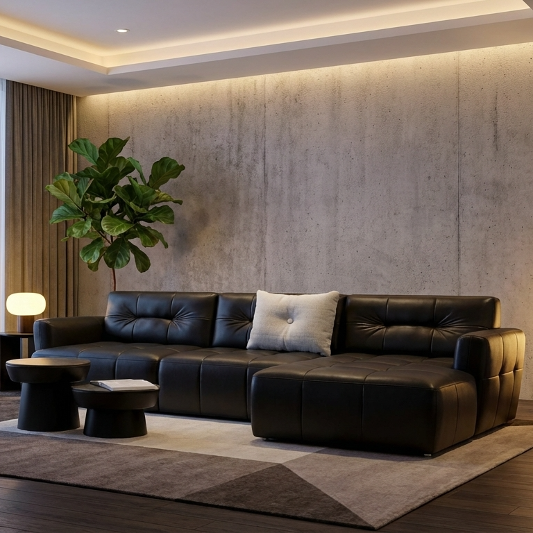 Ego L-Shape Sofa | Black | Right Facing